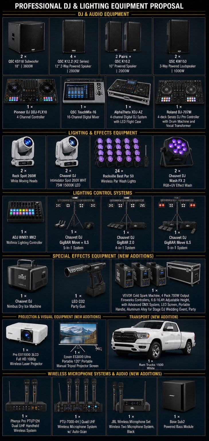Krunal DJ Entertainment full equipment inventory